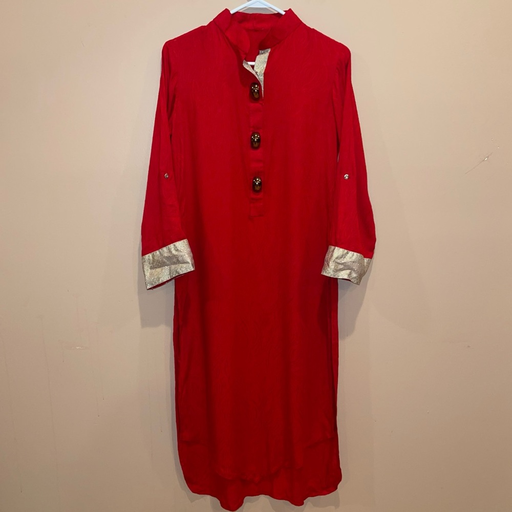 Pakistani Red and Gold Kurti
